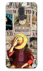 Samsung Galaxy A6 Plus / Samsung Galaxy J8 Back Cover Anime One Piece Wanted Luffy Printed Hard Case