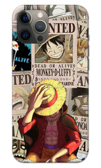 iPhone 13 Pro Back Cover Anime One Piece Wanted Luffy Printed Hard Case