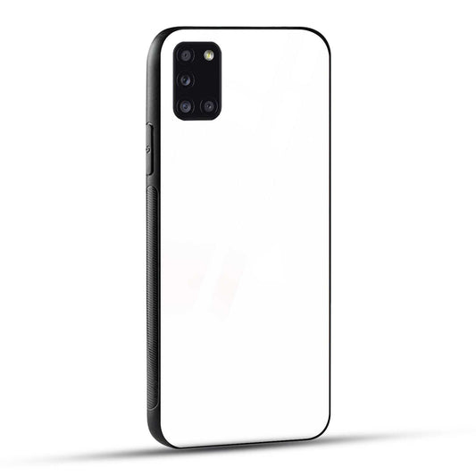 Samsung Galaxy A31 Back Cover Plain White Printed Glass Case