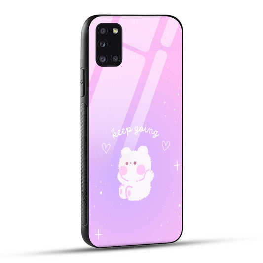 Samsung Galaxy A31 Back Cover Pink Purple Gradient Aesthetic Motivational Printed Glass Case