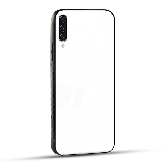 Samsung Galaxy A70 Back Cover Plain White Printed Glass Case