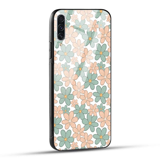 Samsung Galaxy A70 Back Cover Aesthetic Flowers Printed Glass Case