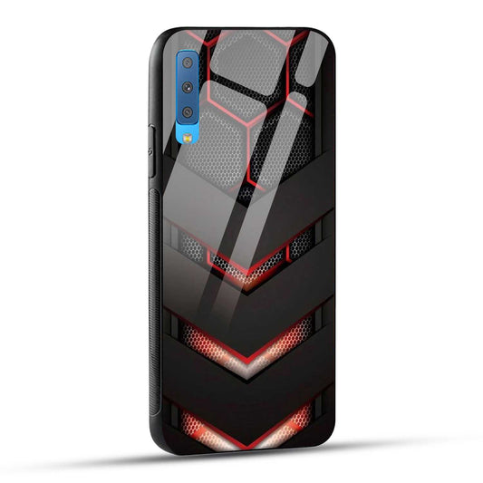 Samsung Galaxy A7 2018 Back Cover Robotic Abstract Printed Glass Case