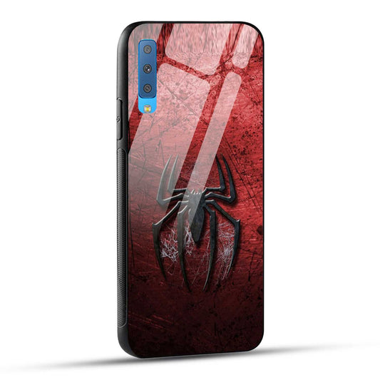 Samsung Galaxy A7 2018 Back Cover Red Spider Printed Glass Case