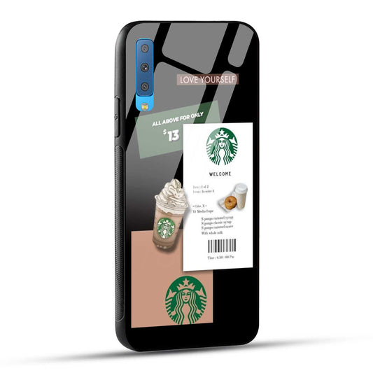 Samsung Galaxy A7 2018 Starbucks Coffee Printed Glass Case