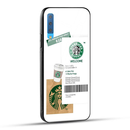 Samsung Galaxy A7 2018 Starbucks Coffee Printed Glass Case