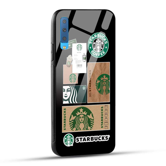 Samsung Galaxy A7 2018 Starbucks Coffee Printed Glass Case