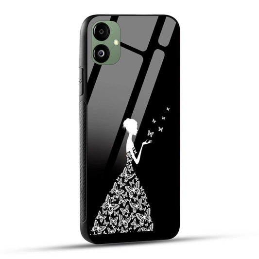 Samsung Galaxy A05 Back Cover Butterfly Girl Printed Glass Case