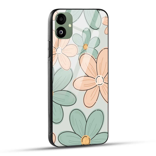 Samsung Galaxy A05 Back Cover Aesthetic Flower Printed Glass Case
