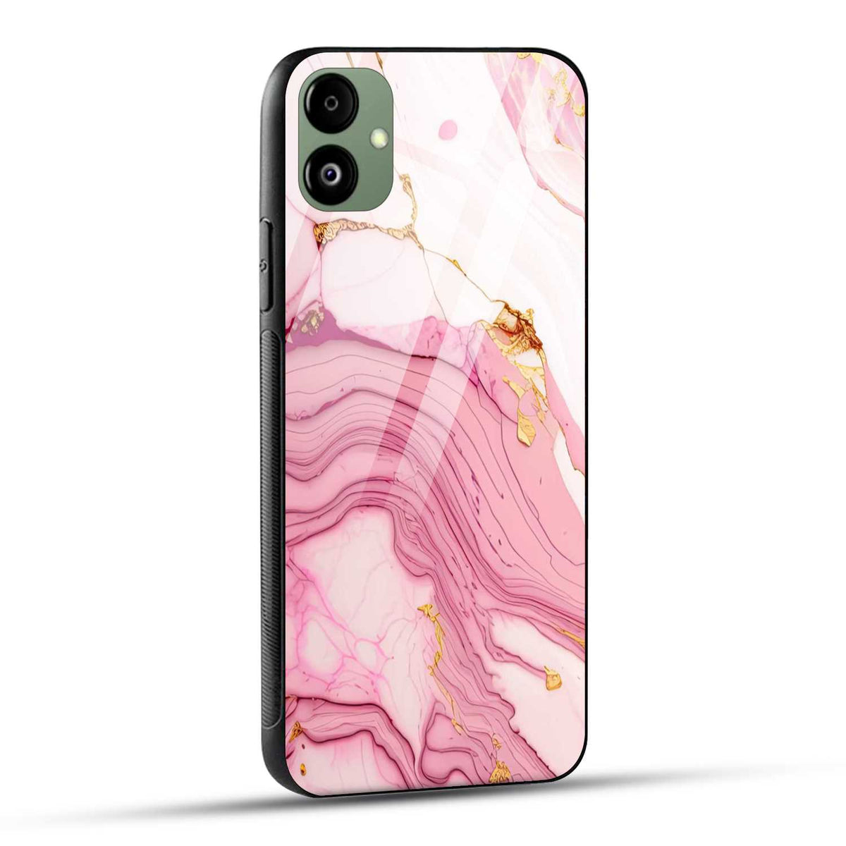 Samsung Galaxy F14 5G Back Cover Pink Marble Printed Glass Case
