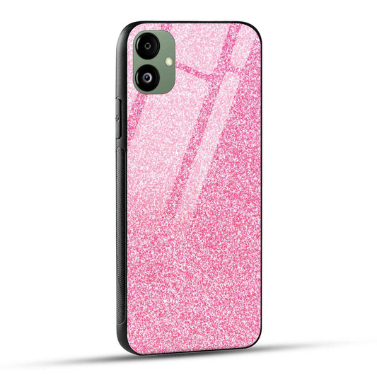 Samsung Galaxy A05 Back Cover Pink Glitter Printed Glass Case