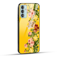Samsung Galaxy F23 5G Back Cover Yellow Flowers Printed Glass Case