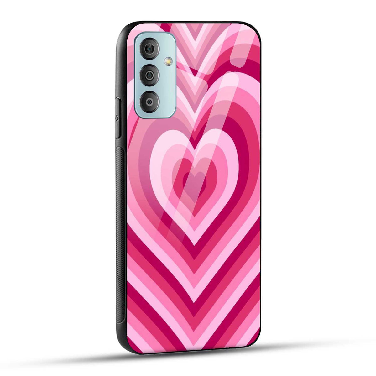 Samsung Galaxy F23 5G Back Cover Love Hearts Printed Glass Case