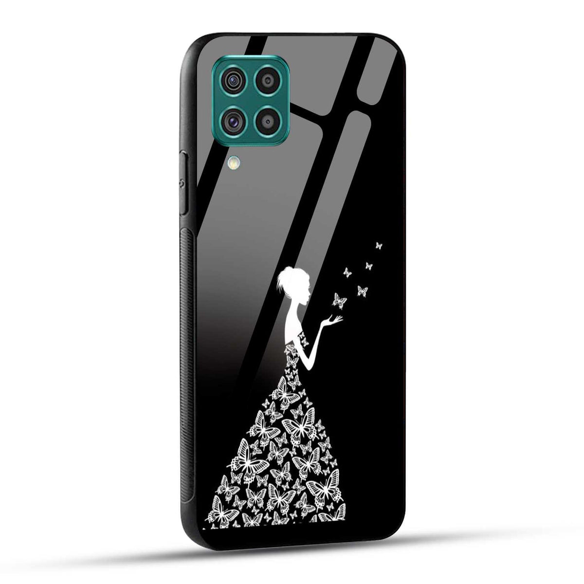 Samsung Galaxy F62 Back Cover Butterfly Girl Printed Glass Case