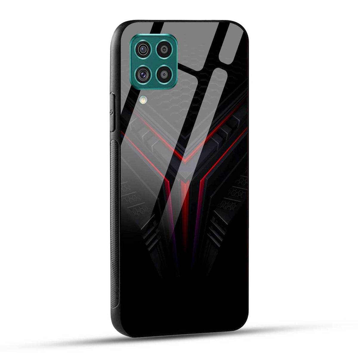 Samsung Galaxy F62 Back Cover Abstract Robotic Printed Glass Case