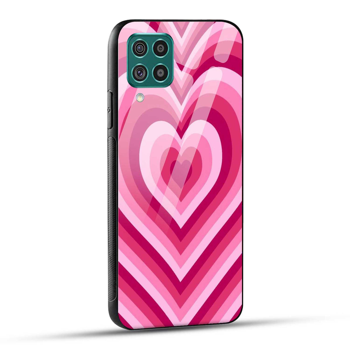 Samsung Galaxy F62 Back Cover Love Hearts Printed Glass Case