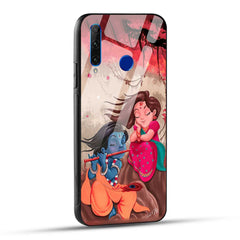 Honor 10i Back Cover Lord Krishna with His Flute & Radha Printed Glass Case