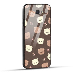 Samsung Galaxy J5 Prime Back Cover Brown Illustration Cute Bear Pattern Printed Glass Case