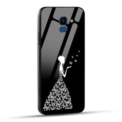 Samsung Galaxy J6 Back Cover Butterfly Girl Printed Glass Case