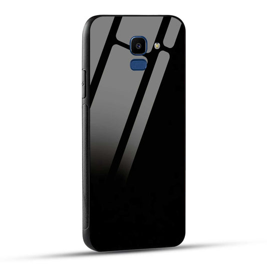 Samsung Galaxy J6 Back Cover Solid Black Printed Glass Case