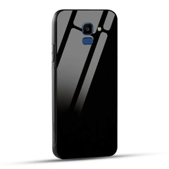 Samsung Galaxy J6 Back Cover Solid Black Printed Glass Case