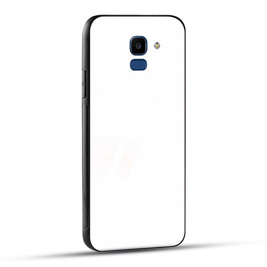 Samsung Galaxy J6 Back Cover Plain White Printed Glass Case