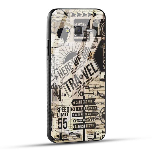 Samsung Galaxy J7 2015 Back Cover Here We Go Travel Printed Glass Case