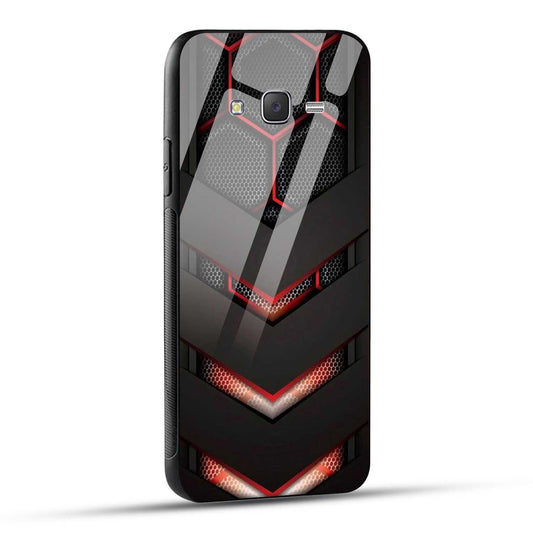 Samsung Galaxy J7 2015 Back Cover Robotic Abstract Printed Glass Case