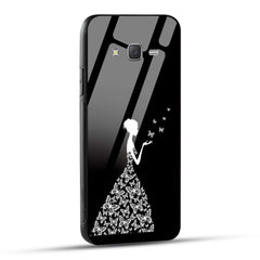 Samsung Galaxy J7 2015 Back Cover Butterfly Girl Printed Glass Case
