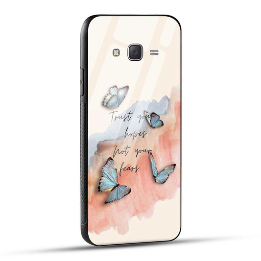 Samsung Galaxy J7 2015 Back Cover Trust Your Hopes Printed Glass Case