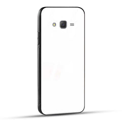 Samsung Galaxy J7 2015 Back Cover Plain White Printed Glass Case