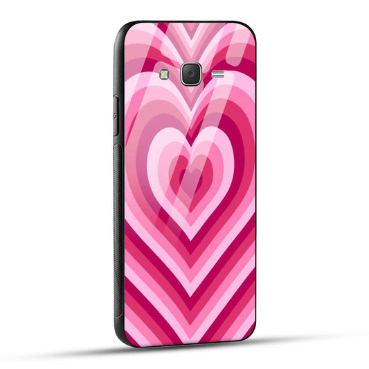 Samsung Galaxy J7 2015 Back Cover Love Hearts Printed Glass Case