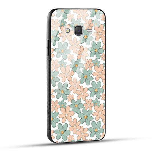 Samsung Galaxy J7 2015 Back Cover Aesthetic Flowers Printed Glass Case