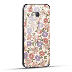Samsung Galaxy J7 2015 Back Cover Flowers In Retro  Printed Glass Case