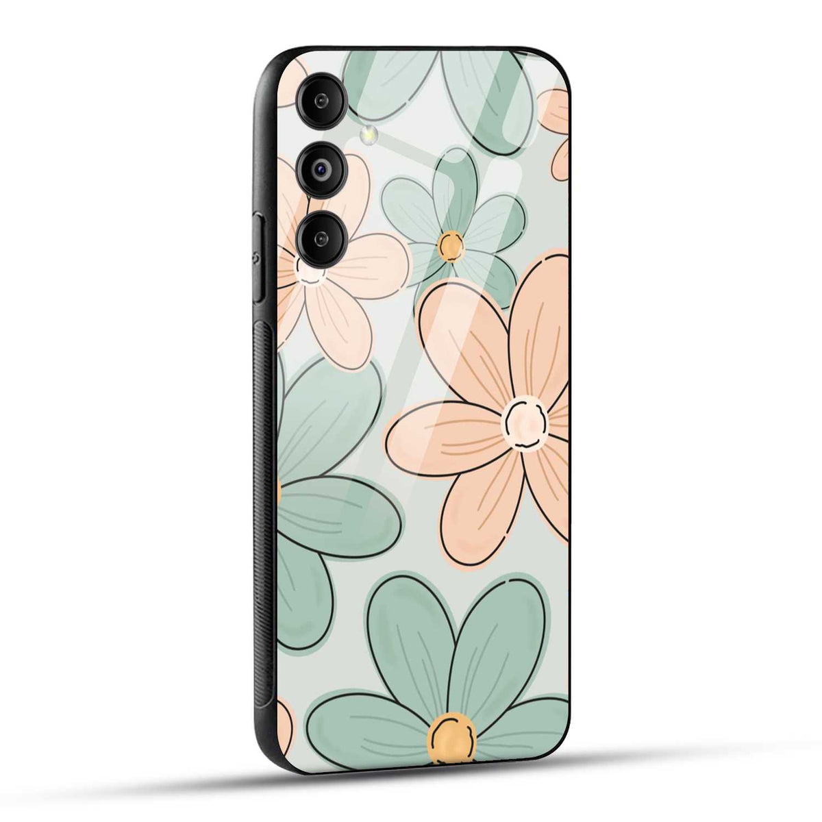 Samsung Galaxy M14 5G Back Cover Aesthetic Flower Printed Glass Case