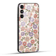 Samsung Galaxy M14 5G Back Cover Flowers In Retro  Printed Glass Case