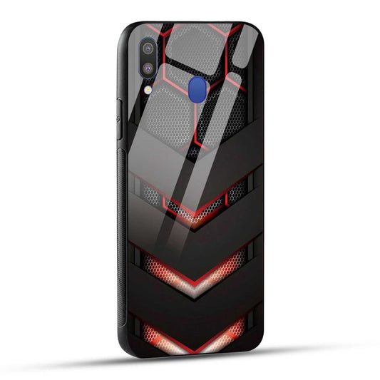 Samsung Galaxy M20 Back Cover Robotic Abstract Printed Glass Case