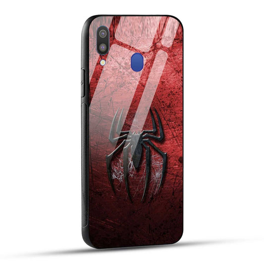 Samsung Galaxy M20 Back Cover Red Spider Printed Glass Case