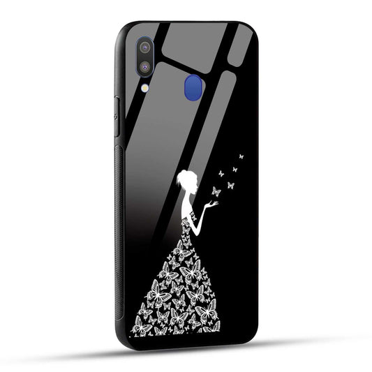 Samsung Galaxy M20 Back Cover Butterfly Girl Printed Glass Case