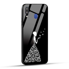 Samsung Galaxy M20 Back Cover Butterfly Girl Printed Glass Case