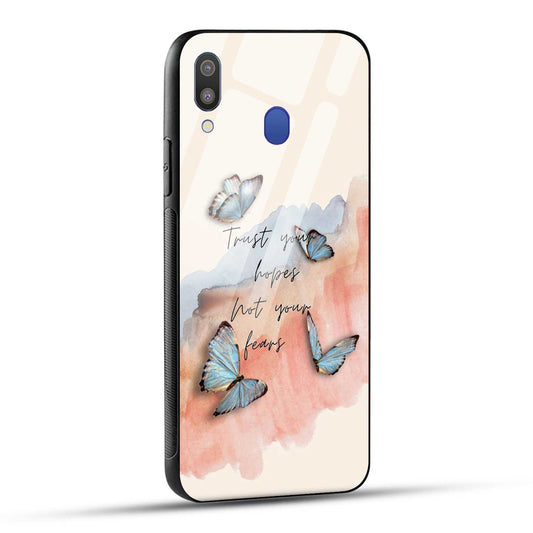 Samsung Galaxy M20 Back Cover Trust Your Hopes Printed Glass Case