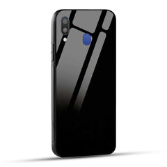 Samsung Galaxy M20 Back Cover Solid Black Printed Glass Case