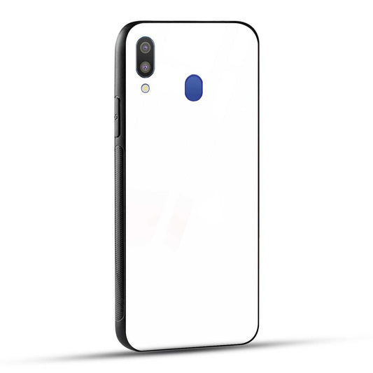 Samsung Galaxy M20 Back Cover Plain White Printed Glass Case