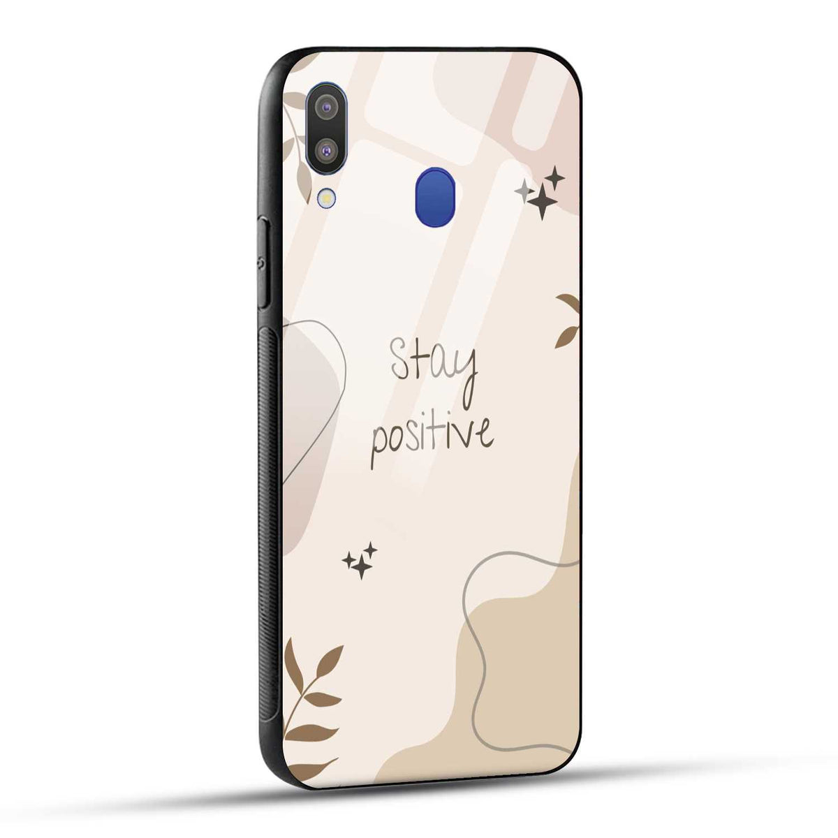 Samsung Galaxy M20 Back Cover Cream Beige Aesthetic Printed Glass Case