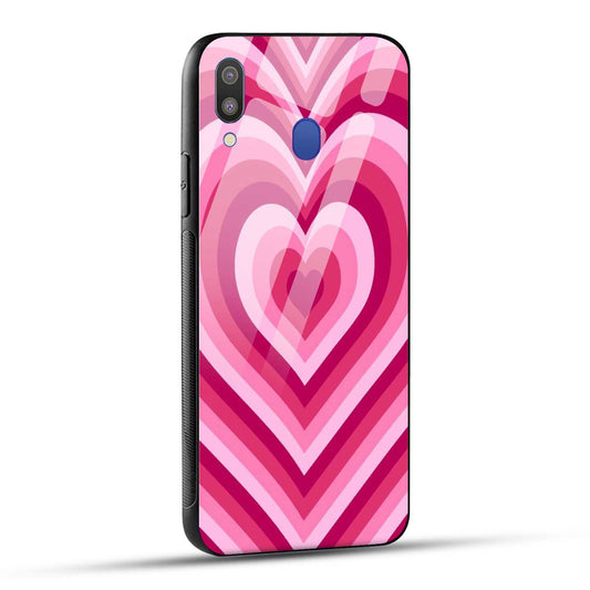 Samsung Galaxy M20 Back Cover Love Hearts Printed Glass Case