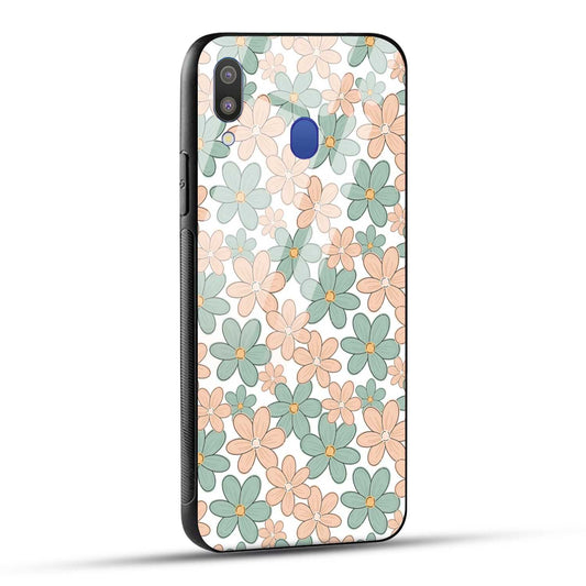 Samsung Galaxy M20 Back Cover Aesthetic Flowers Printed Glass Case