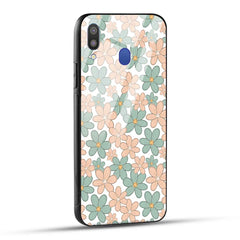 Samsung Galaxy M20 Back Cover Aesthetic Flowers Printed Glass Case