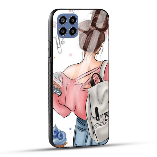 Samsung Galaxy M33 5G Back Cover Padhaku Girl Printed Glass Case