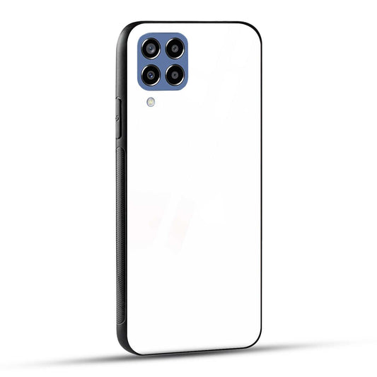 Samsung Galaxy M33 5G Back Cover Plain White Printed Glass Case