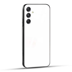 Samsung Galaxy A55 5G Back Cover Plain White Printed Glass Case